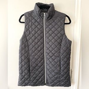 Banana Republic Black Quilted Zip Up Vest